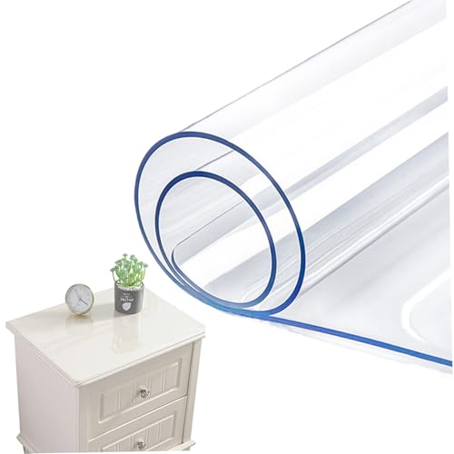 Transparenter Tischschutz, 40,6 x 40,6 cm, wasserdichter PVC-Tischschutz, hitzebeständiger transparenter Tischschutz, rutschfeste Schreibtischschutzmatte für Nachttisch, Schminktisch, transparenter Ti von HoveeLuty