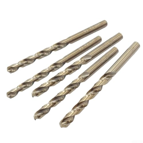 HpLive 5 Stück M35 Cobalt-Bohrer für gehärteten Edelstahl/Metall, 1mm -13mm Spiralbohrer Set Bohrerset Cobalt(4mm) von HpLive