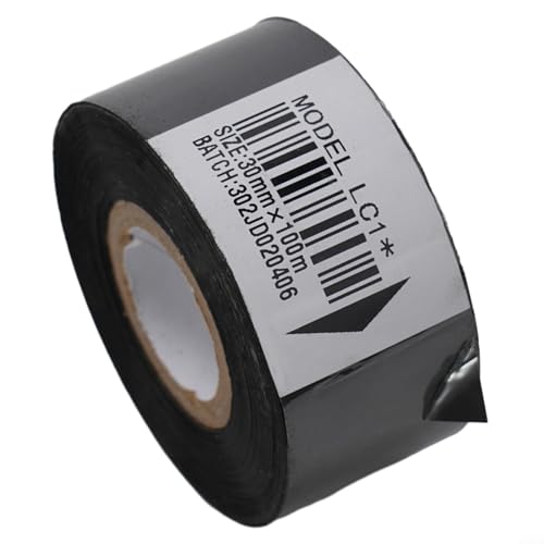 Schwarzes Band, Etikettenherstellerband, passend für HP241/DY-8 Datumsdrucker-Codiermaschinen-Teil (30 mm x 100 m) von HpLive