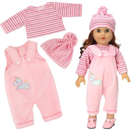 Kleidung Outfits für Baby Puppen,Puppenkleidung,mit Rosa Langarm+Hose+Hut,puppenkleidung Baby Born,New Born Baby puppenkleidung,für Babypuppen 35-43 cm,Geschenke für Mädchen Jungen (rosa) von Hpbaggy