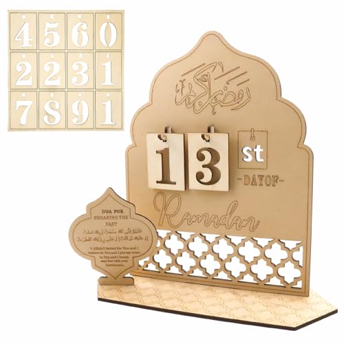 Ramadan Kalender,Ramadan Adventskalender,DIY Ramadan aus Holz Countdown Kalender,Eid Mubarak Dekoration für Zuhause,Ramadan Geschenk für Kinder,DIY Ramadan Dekoration 30 Tage Countdown von Hpbaggy