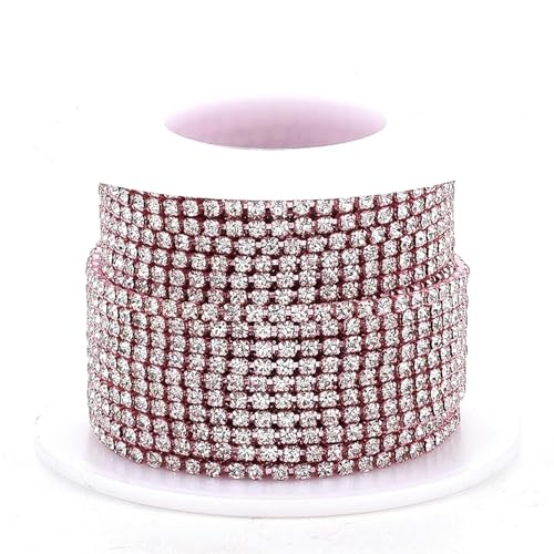 1 Roll -Strass -Zierigkeit 10,9 Yards 2 mm Nimmernkristall -Strassstreifen, Perlenklauenkette moderne und elegante Strassverkleidung für Handwerksnähen Schmuck Hochzeitskleidung DI von Hperu