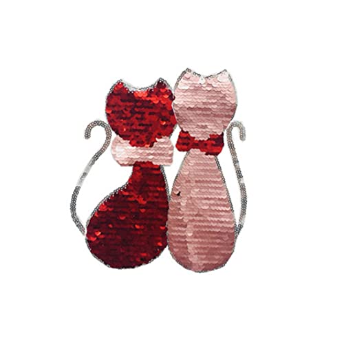 1pc Cat Reversible Patches Farbwechsel Pailletten -Kleidung Patches auf Paillettenpatches DIY -Zubehör für Kleidung Applices Katzen Patch nähen von Hperu