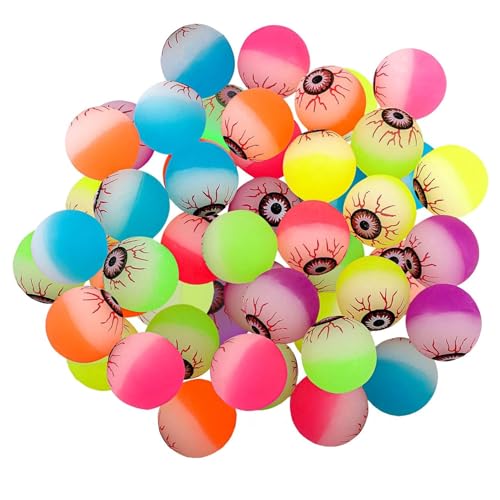 24pcs Halloween Augäpfel gefälschte Augen mit blutstreifen gruseligen Gummi -Halloween -Augäpfeln leuchten in dunklen, hüpfenden Ball Halloween -Spielzeugen für Kinder, Halloween -Party -Gefälligke von Hperu