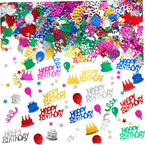 Hperu 3000 PCs Alles Gute zum Geburtstag Konfetti Geburtstagstorte Konfetti Tischstreuung Konfetti-Dekorationen für Geburtstagsfeier, DIY Arts and Crafting (Multi-Color) Feiertagsbedarf von Hperu