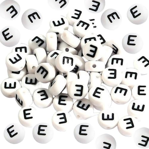 500pcs kleine Buchstabenperlen, kleine Buchstabenperlen Acryl -Alphabetperlen, 7x4 mm runde Vokalbriefperlen, DIY -Buchstabenperlen für Armbänder Halsketten Schmuckzubereiten von Hperu