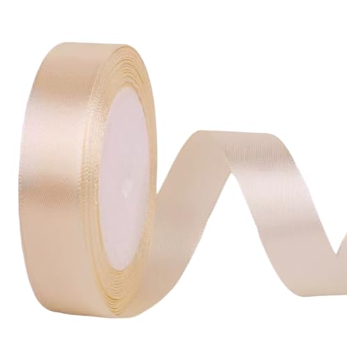 Elfenbeinband, Elfenbein Satinband 25 Yard Polyester Elfenbeinband mit glattem und glänzendem Finish Creme anpassbares DIY -Band für Blumenverpackungen, Geschenktüten und Handwerk von Hperu