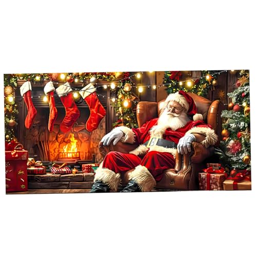 Holiday Garagentor -Türbezüge, Weihnachts -Garagentür -Abdeckung 13x6ft Garagentür Cover mit lustiger Weihnachtsmann Kulisse Easy Hängende Weihnachts -Garagentür -Banner mit Accessoires von Hperu