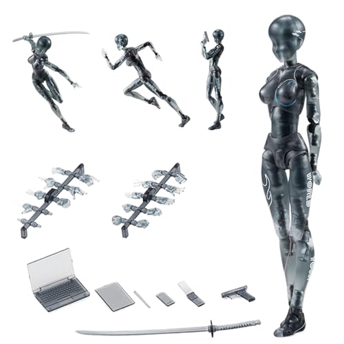 Hperu 5.91in poable Figur, Aktionsfiguren mit inklusivem Armzubehör bewegliche Gesten Schaufensterpupplung Actionfigur Körpergeschenk für Tabletop Display -Regal (weiblich) von Hperu