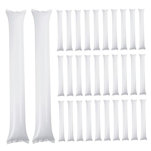 Hperu Thunder Sticks, 50 PCS White Jubel Stick aufblasbare Thunder Stick Plastikgeist -Lärmmacher für Sportveranstaltungen Geburtstagsfürfe 50 PCS 60 * 10 Lärmmacher zum Jubeln von Hperu