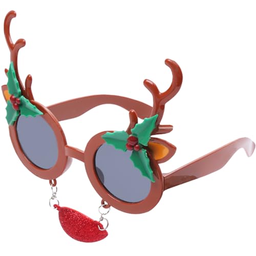 Hperu Weihnachtsfeier Dekorationen Weihnachtsbrillen für Erwachsene Kinder kostenlose Größe Rentiere Weihnachten Sonnenbrille Unisex Voller -Rahmen Dekorative Weihnachtsfeier Gefälligkeiten von Hperu