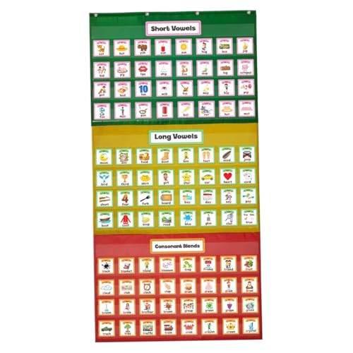 Klassenzimmer -Taschenkarten 28x57 '' Abnehmbare hängende robuste Taschenkarte mit 15 Taschen tragbarer Mini -Taschenkarte für Klassenzimmer Homeschool, kleine Taschenkarte, Klassenzimmertasche -Ch von Hperu