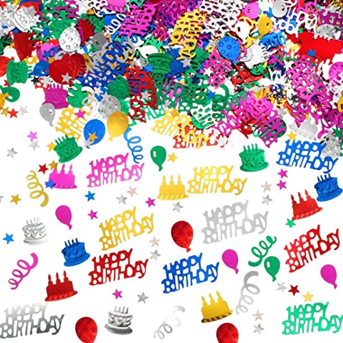 Metallic Foil Ballon Confetti 3000 PCs Konfetti Geburtstagstorte Konfetti Tischstreuung Konfetti-Dekorationen für Geburtstagsfeier, Babyparty, DIY Arts und Handwerk (Multi-Farben) von Hperu