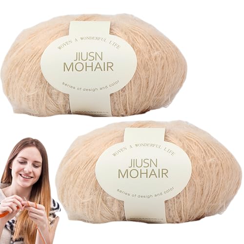 Mohair -Garn zum Stricken, 2 PCS Mohair Garn zum Stricken weicher Angora -Garn Leichtes Mohair -Garn DIY Strick -Schalschalk -Kaschmirgarn für Strick -Kleidungspullover, Angora Garn von Hperu