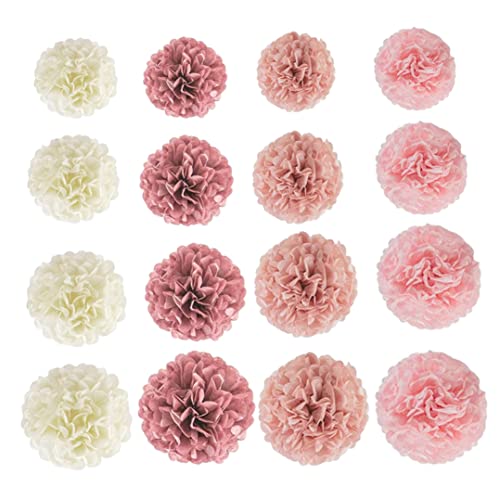 Papier Pom Poms Dekorationen Gewebepapier Pom Poms Dekorative Hängepompoms Dekorationen für Hochzeits Geburtstagsfeier Abschluss 16pcs von Hperu