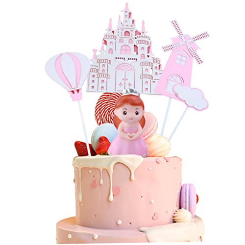 Schlosskuchen Dekoration, Prinzessin Kuchen -Toper Schlosskuchen -Dekoration Personalisierter Cupcake -Topper für Babypartyzubehör 5PCs für Zuhause von Hperu