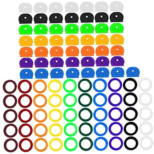 Schlüsselabdeckungen Silikon Elastizität farbiger Organisation Hausschlüsselkappe für die einfache Identifizierung von Türschlüssel 100pcs Silikon -Elastizitätschlüssel von Hperu