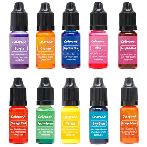 Wachsfarbstoff Kerzenfarbstoff 10 Farben 10 ml/Flaschenkerzenfarbe Farbstoff Vivid Oil-Basis-Seifenfarbstoff hochkonzentratische Kerzenfarbe für Kerzenherstellung, Kerzenfarbe Farbstoff von Hperu