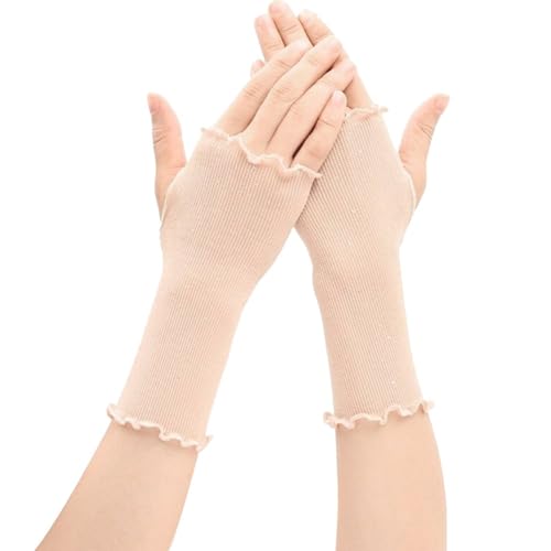 Hrippy Fingerlose Damen-Handschuhe Aus Netzstoff, Sommer-fahrhandschuhe, Anti-uv-Sonnenschutz, Elegante Damen-halbfinger-fischnetz-Handschuhe, Netz-fäustlinge von Hrippy