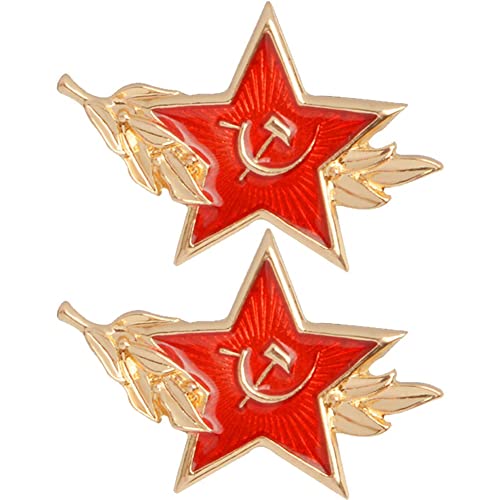 Retro UDSSR Symbol Emaille Pin 2pcs Sowjet CCCP Red Star Sichel Hammer Symbol Brosche Metall Pin Abzeichen Für Den Kleidungsrucksack von Hrippy