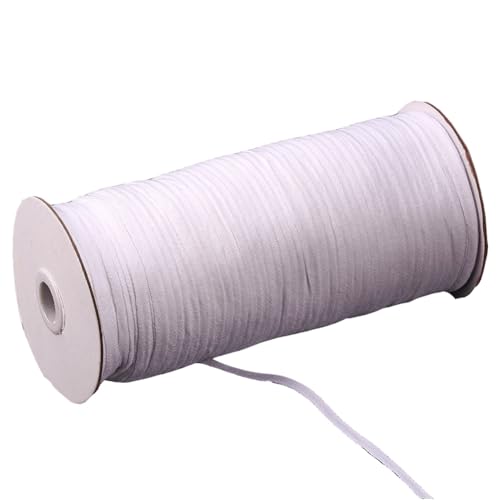 Hrlace 1 Roll 220 Meter 5mm Breit Flach Gurtband Flachkordel 100% Baumwollband Baumwollkordel für DIY Kleidung Nähen Zubehör Weiß 5mm von Hrlace