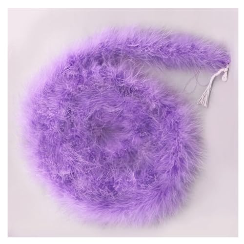 Hrlace 2 Meter Marabu Federboa Natürliche Truthah Feder Boa Flauschige Marabu Boa Feder Girlande Weihnachtsgirlande für DIY Basteln Hochzeit Weihnachten Tanzen Party Dekorationen 16g Helles Lila von Hrlace