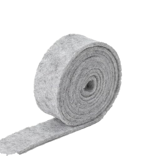 Hrlace 2 Rolle Filzband Cotton Band Felt Ribbon Beflockungsfilzbandrolle Schleifen Dekoband Weihnachtsband Geschenkverpackung, Dekoration für Hochzeit, Partyzubehör, DIY-Handwerk Grau 5cm*5m von Hrlace