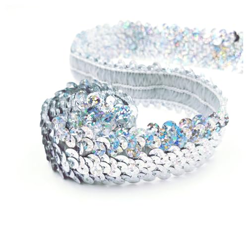 Hrlace 5 Yard 3cm Pailletten Spitzenband Nähspitze PaillettenBand Glitzer Paillettenbesatz Glänzend Zum Nähen Deko für Hochzeit Tischdeko DIY Kleidung Accessoires Schmuck Handwerk Laser Silber Hrlace 5 Yard 3cm Pailletten Spitzenband Nähspitze PaillettenBand Glitzer Paillettenbesatz Glänzend Zum Nähen Deko für Hochzeit Tischdeko DIY Kleidung Accessoires Schmuck Handwerk Laser Silber von Hrlace