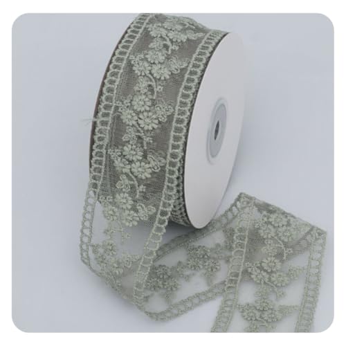 Hrlace 5 Yards Spitzenbordüre Bänder Dekoband Zierband Geschenkband Bordüre Vintage Spitzenband Schleifenband Schleifenband Spitze für DIY Basteln Hochzeit Blumen Partys Dekorationen Grüne 4cm von Hrlace