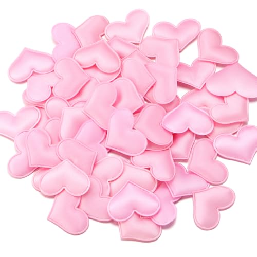 Hrlace Herz Konfetti 100 Stück Herz-Schwamm Herzförmiges 3D-Konfetti Herzen Deko Confetti Stoff Liebe Herz Tischdeko für Valentinstag, Jubiläum Dating, Hochzeitsbett, Geburtstag Deko Pink 3.2cm von Hrlace