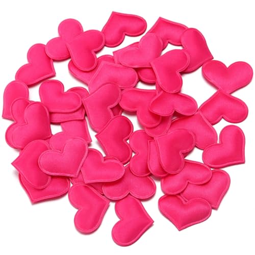 Hrlace Herz Konfetti 100 Stück Herz-Schwamm Herzförmiges 3D-Konfetti Herzen Deko Confetti Stoff Liebe Herz Tischdeko für Valentinstag, Jubiläum Dating, Hochzeitsbett, Geburtstag Deko Rosarot 2.5cm von Hrlace