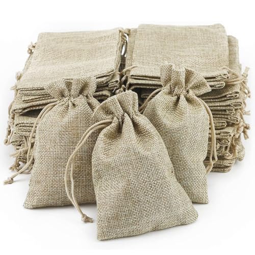 Hrlace Jutesäckchen Jute Beutel mit Kordelzug Sackleinen Taschen Geschenktüten Schmuckbeutel Aufbewahrungsbeutel für Schmuck Hochzeit Weihnachten Party Geburtstagsfeier DlY Handwerk 5 Stück 10x15cm von Hrlace