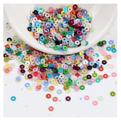 Hrlace Pailletten 28 Farben Lose Craft Pailletten zum Basteln Glatt Rund Perlen Schillernden Pailletten zum Nähen für Festival Dekoration, Basteln, Nagelkunst, Party, DIY Mischfarben 2mm 4000pcs von Hrlace