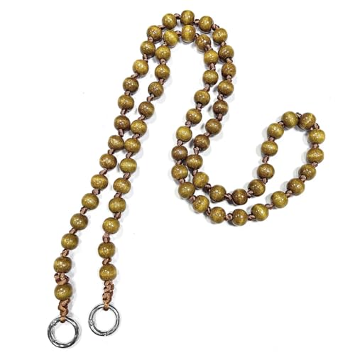 Hrlace Perlen Handykette 120cm Bunte Holzperlen Handy Lanyard Abnehmbare Telefon Kette Umhängeband Universal Anti Verlorene Handy Hängen Chian Taschenkette für Damen und Mädchen Brown von Hrlace