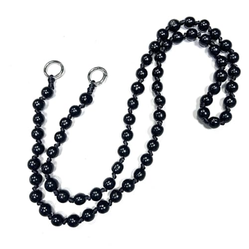 Hrlace Perlen Handykette 120cm Bunte Holzperlen Handy Lanyard Abnehmbare Telefon Kette Umhängeband Universal Anti Verlorene Handy Hängen Chian Taschenkette für Damen und Mädchen Schwarz von Hrlace