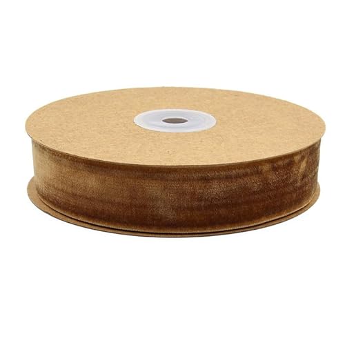 Hrlace Samtband 10 m x 2,5 cm Band Breit Samt Geschenkband Samtborte Schleifenband Zierband Verpackungsband für Haarschmuck Kranz Deko DIY Schleife Bogen Hochzeit Tischdeko Kaffee 1 Rolle von Hrlace