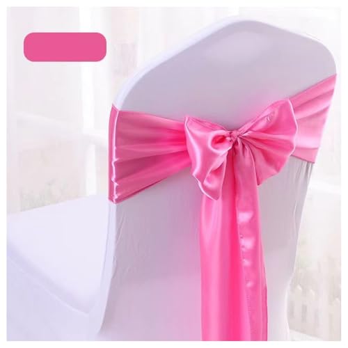 Hrlace Satin Stuhl Schärpen Schleifen Stuhl Schärpen Schleife Band Stuhl Krawatten Stuhlschärpe Dekoration für Hochzeit Bankett Thanksgiving Event Supplies Party Hotel Dekor Hellrosa 100 Stück von Hrlace