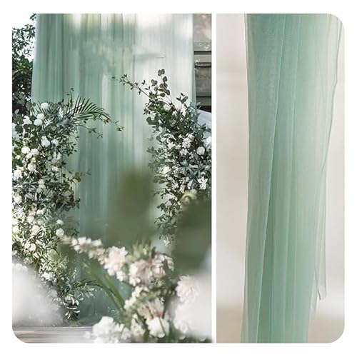 Hrlace Tüll Stoff Organza Band Tüllstoff als Meterware Glanz Stoffe Hochzeit Vorhang Hochzeitsbogen Drapierstoff Tischdecken Deko Schals für Hochzeit Party Geschenke Deko Basteln Avocado 1m von Hrlace