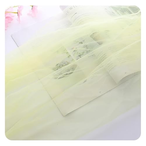 Hrlace Weicher Tüllstoff Regenbogen Netzstoff Chiffon Stoff Dekostoff Mehrfarbiger Tüll 160cm Breit Meterware für DIY Tutu Rock Handwerk Bogen Party Deko Crafts Geschenk Blassgelb 3 m von Hrlace