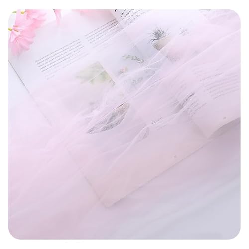 Hrlace Weicher Tüllstoff Regenbogen Netzstoff Chiffon Stoff Dekostoff Mehrfarbiger Tüll 160cm Breit Meterware für DIY Tutu Rock Handwerk Bogen Party Deko Crafts Geschenk Blassrosa 10 m von Hrlace