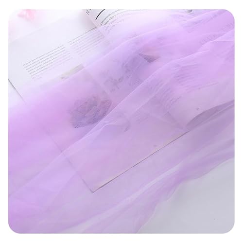 Hrlace Weicher Tüllstoff Regenbogen Netzstoff Chiffon Stoff Dekostoff Mehrfarbiger Tüll 160cm Breit Meterware für DIY Tutu Rock Handwerk Bogen Party Deko Crafts Geschenk Lila 5 m von Hrlace