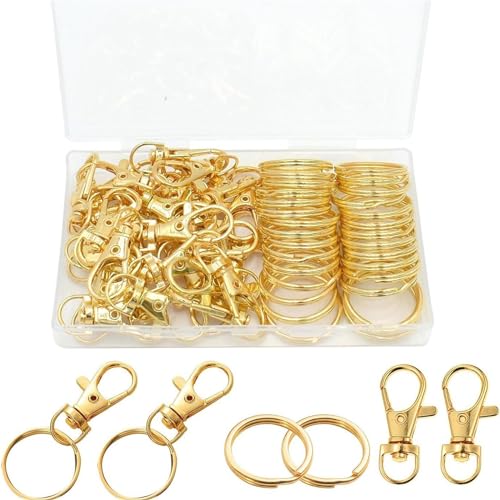 60pcs Drehende Schnapphaken Mit Schlüsselringen 30pcs Kleine Metallhummer Klauenschlüsselkettenverschlüsse Und 30 Pcs Schlüsselkettenringe Schmuck Ringe von Hrtyvhin