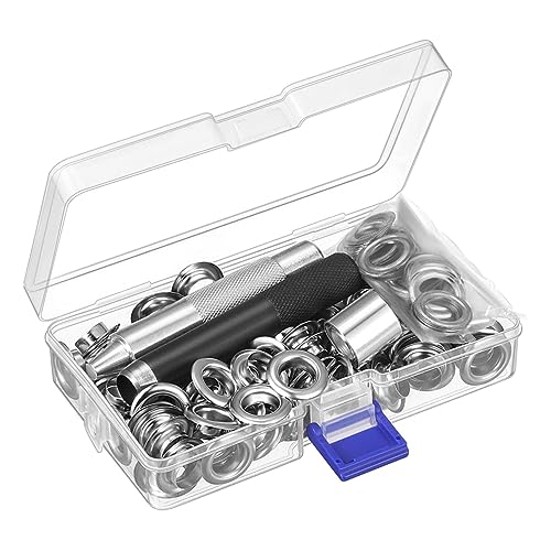 Hrtyvhin 100-teiliges Ösen-Werkzeug-Set, 12 mm, Ösen-Set mit Ösen, Unterlegscheiben und Ösenwerkzeug für Leder/Gürtel/Schuhe von Hrtyvhin