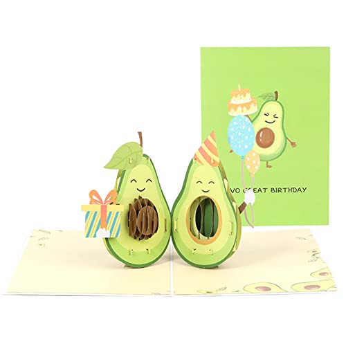 Hrtyvhin 3D-Avocado-Geburtstagskarte, Überraschung, geheimnisvoll für Kinder, Mädchen, Jungen, Festival-Zubehör, Zubehör von Hrtyvhin