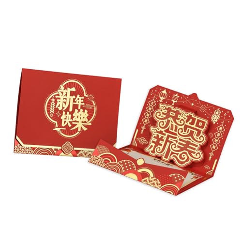 Hrtyvhin 3D Chinese New Year Card Spring Festival Grußkarte Mit Umschlag 2025 Jahr Der Snake Celebration Accessoires von Hrtyvhin