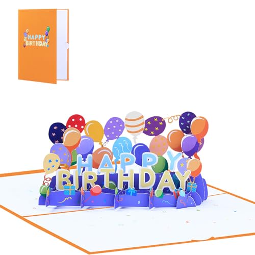 Hrtyvhin 3D Happy Birthday Ballon Handschrift Segen Dankeskarte Ornamente zum Ausdruck von Segen Geschenk Zubehör von Hrtyvhin