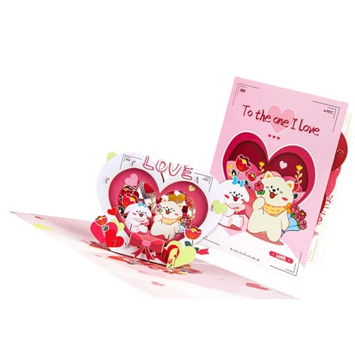 Hrtyvhin 3D Popup Blessing Card Handgefertigte Valentinstag Grußkarte Mit Umschlag Faltbarer Papier Jubiläum Einladungskarte von Hrtyvhin