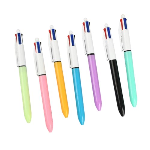 Hrtyvhin 7pcs Multicolor Stift Einziehbarer Kugelschreiber 4-Farben In-1-Kugelschreiber Für Student Adult Planer Kalender Journaling von Hrtyvhin