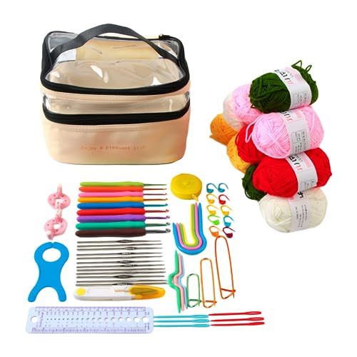 Hrtyvhin Häkelnadel-Zubehör, Werkzeuge für Erwachsene, Häkelnadel-Set, Häkelsets für Kinder, Anfänger, Strickwerkzeug-Sets mit Etui von Hrtyvhin