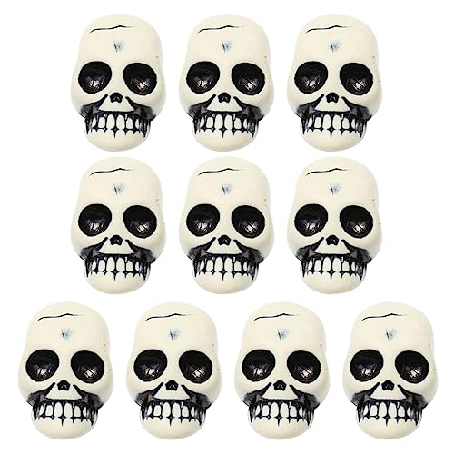 Hrtyvhin Halloween-Totenkopf-Requisiten, gruselige Streich-Requisiten, schreckliche Totenkopf-Skelett-Ornamente für Spukhaus, Zimmerpause, 10 Stück von Hrtyvhin